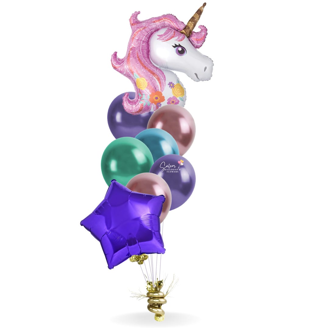 Extra tall Balloon Bouquet. Featuring a sweet 33