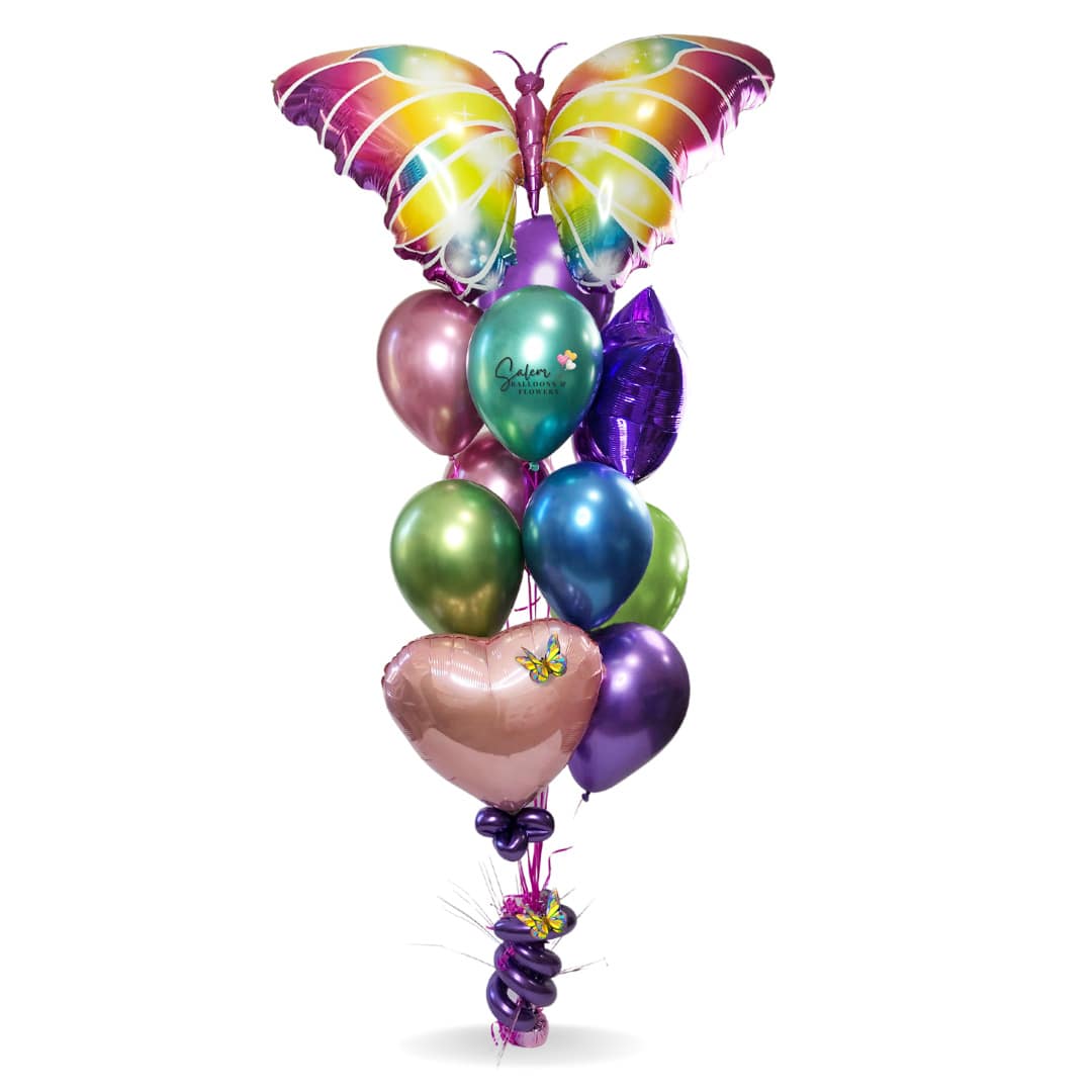 Balloons Salem Oregon. Balloon delivery. Extra tall Balloon Bouquet. Featuring a colorful 44