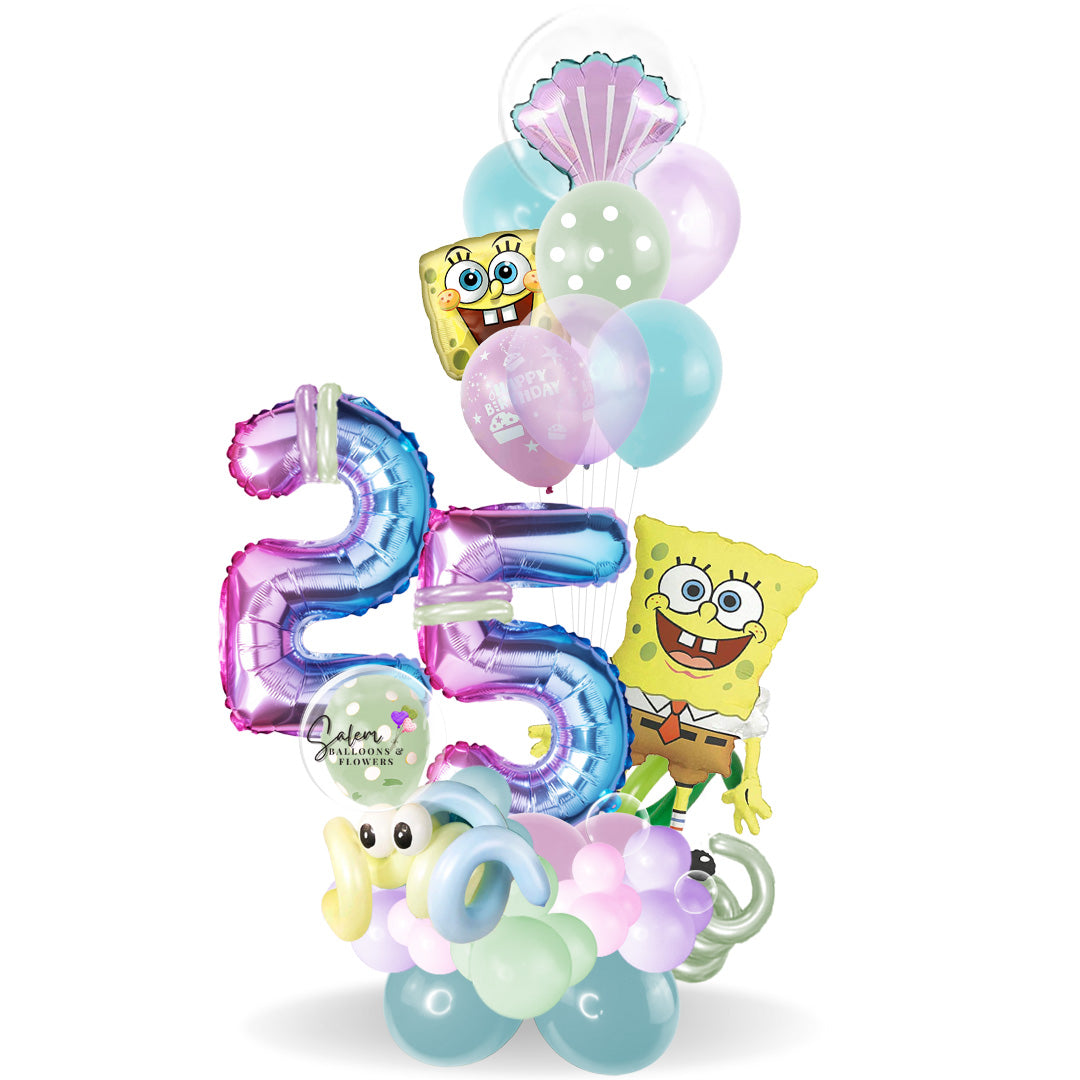 Happy Birthday Bubble Mylar Balloon Bouquet (6 Balloons) - Balloon Delivery  by