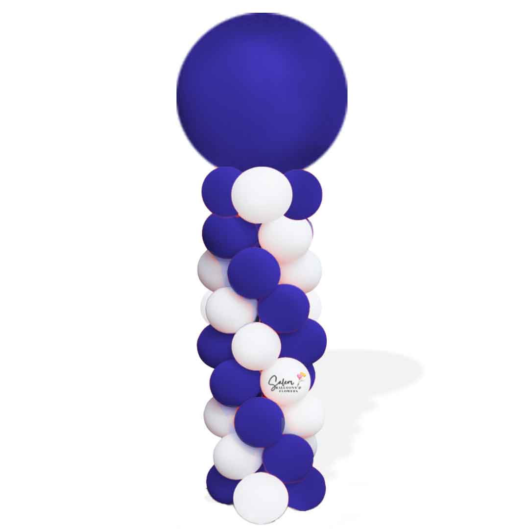 balloon column standing in front of a house. Salem Oregon balloon decor