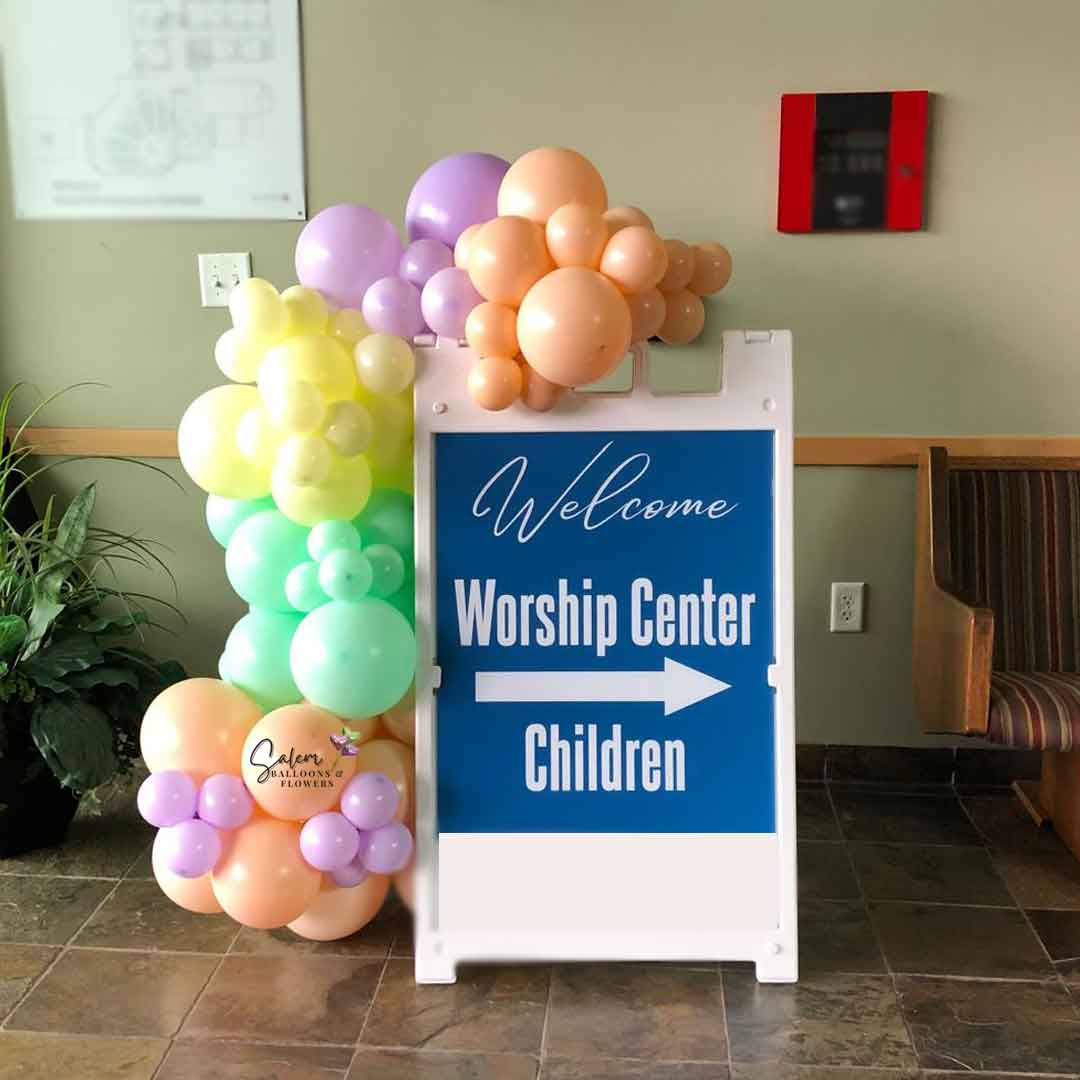 Balloon Garland for an "A" Sign