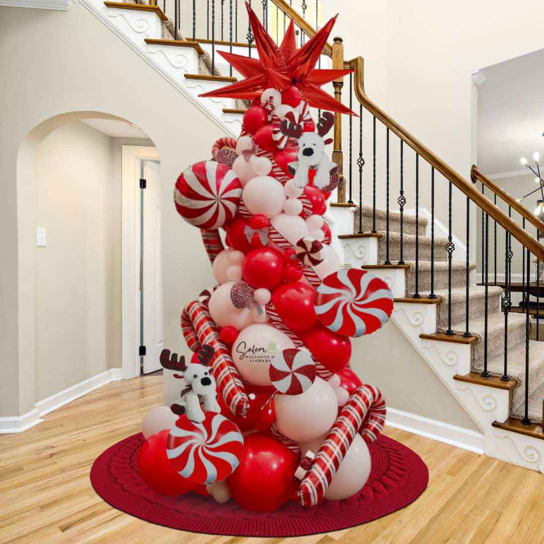 Peppermint Balloon Christmas Tree