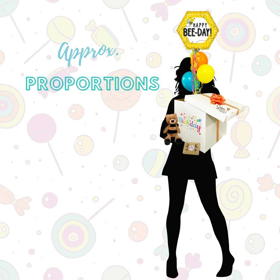 Caja de globos sorpresa Happy Bee Day