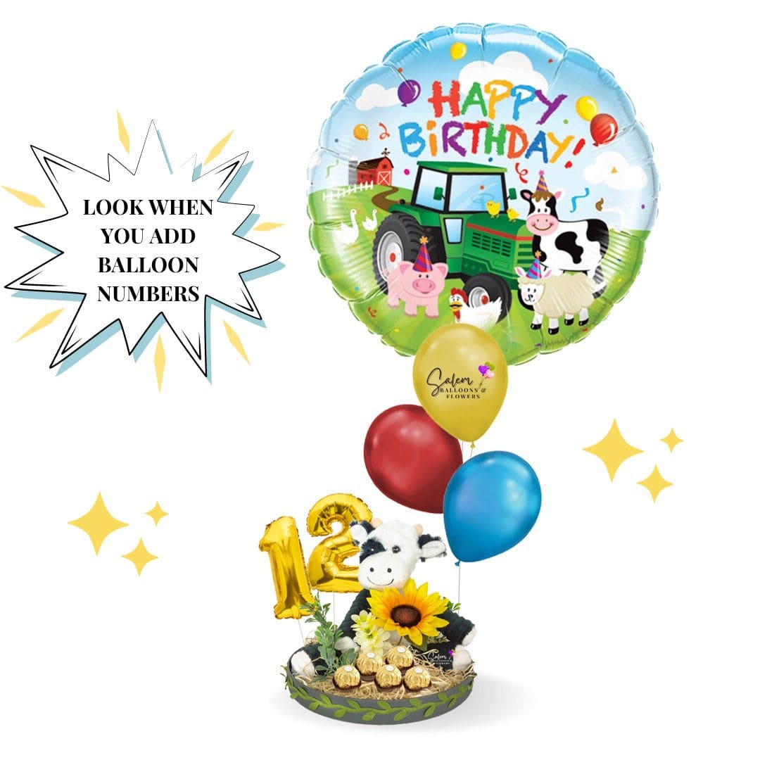 HBD MY SWEET BROWNIE -HELIUM BALLOON GIFT WITH CHOCOLATES- (Optional balloon numbers)