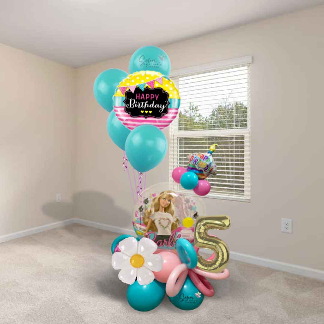 Barbie balloon bouquet best sale