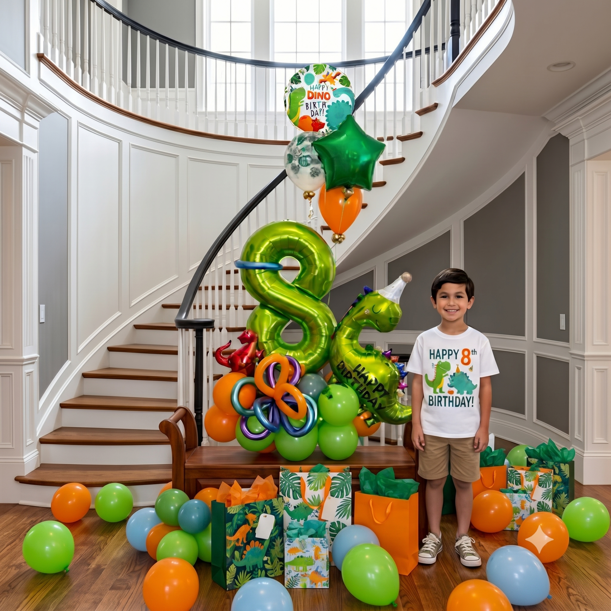 Partysaurus Number Balloon Marquee