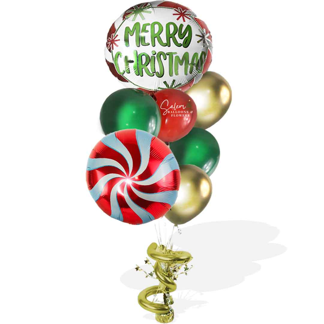 Peppermint Christmas helium balloon. Balloons Salem Oregon