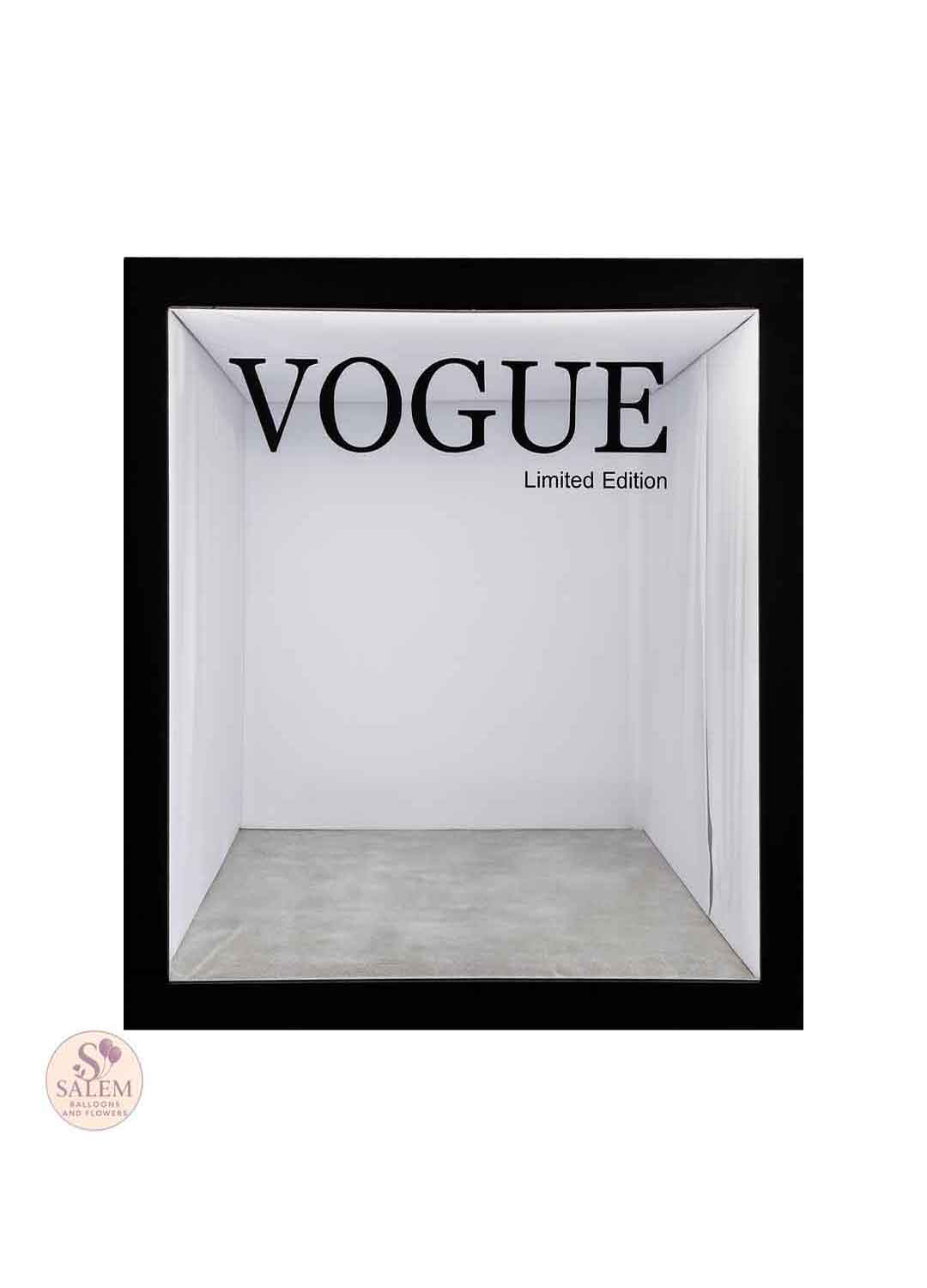 Magazine Cover Photo Booth. With a magazine title and limited edition signs on a white background. Party rentals ORegon