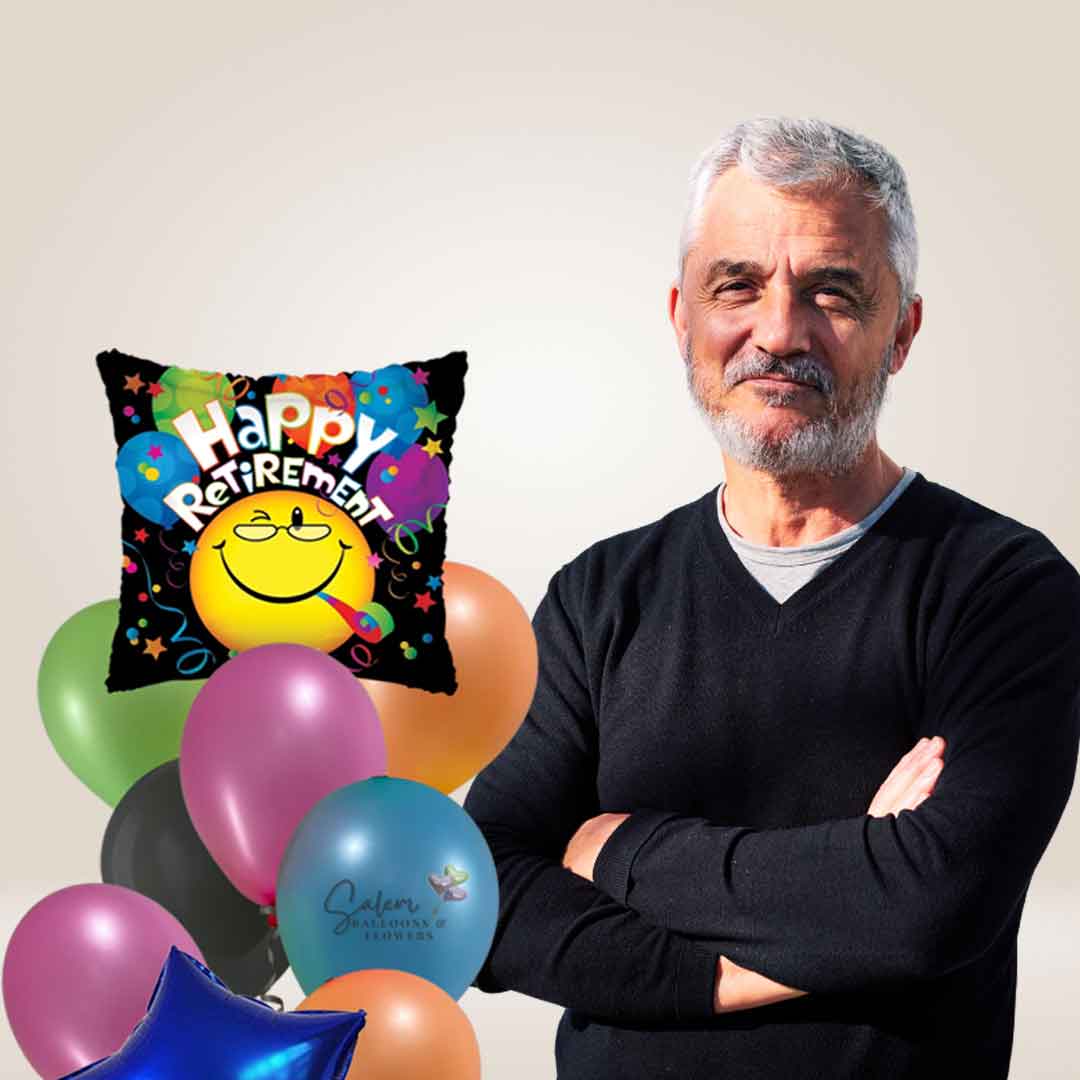 Wink Wink Happy Retirement Balloon Bouquet.