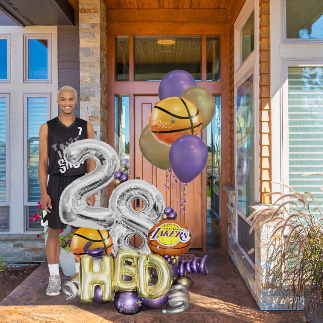 Carpa con globos y números de Hoops & Dreams 
