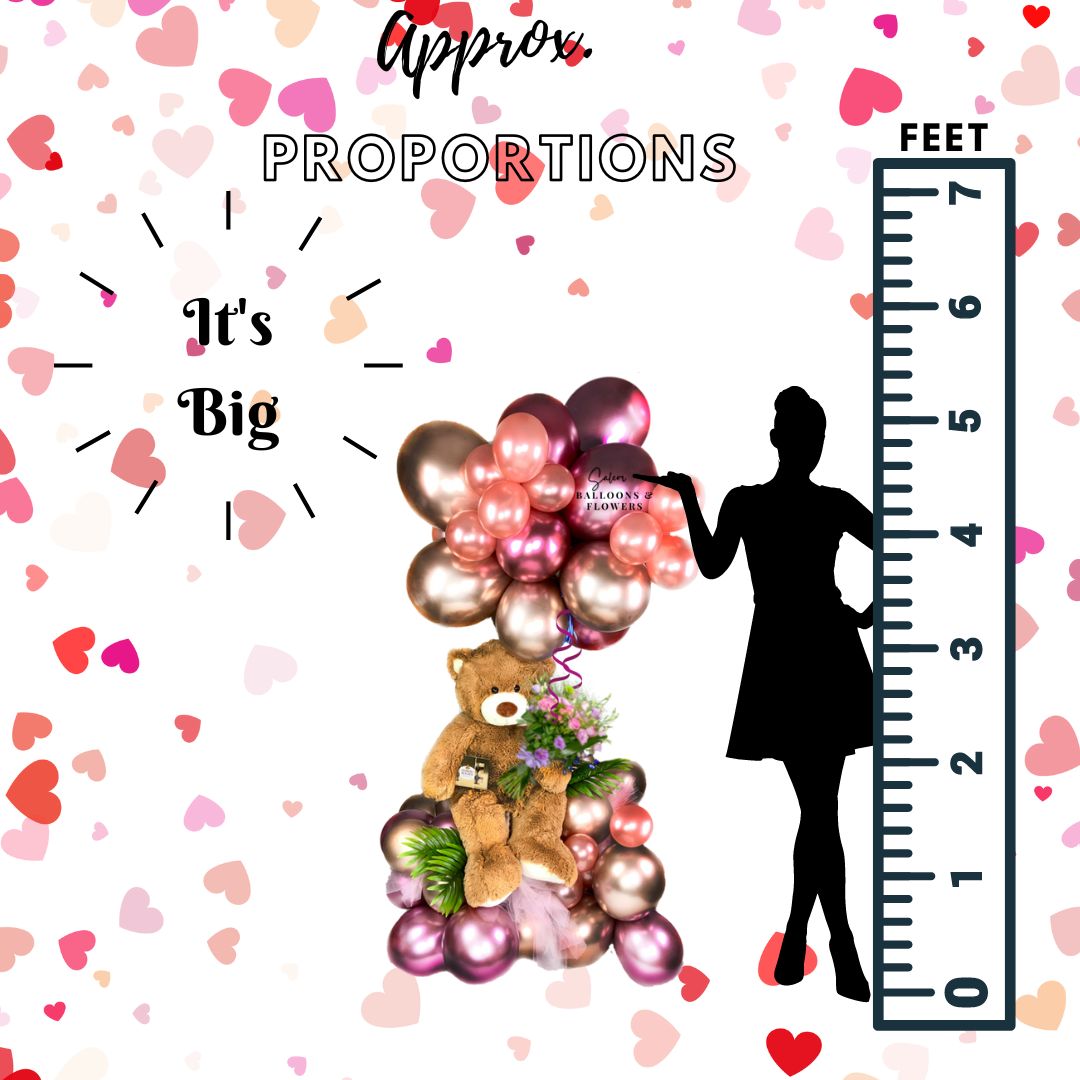 Gentle Teddy Bear Balloon Bouquet