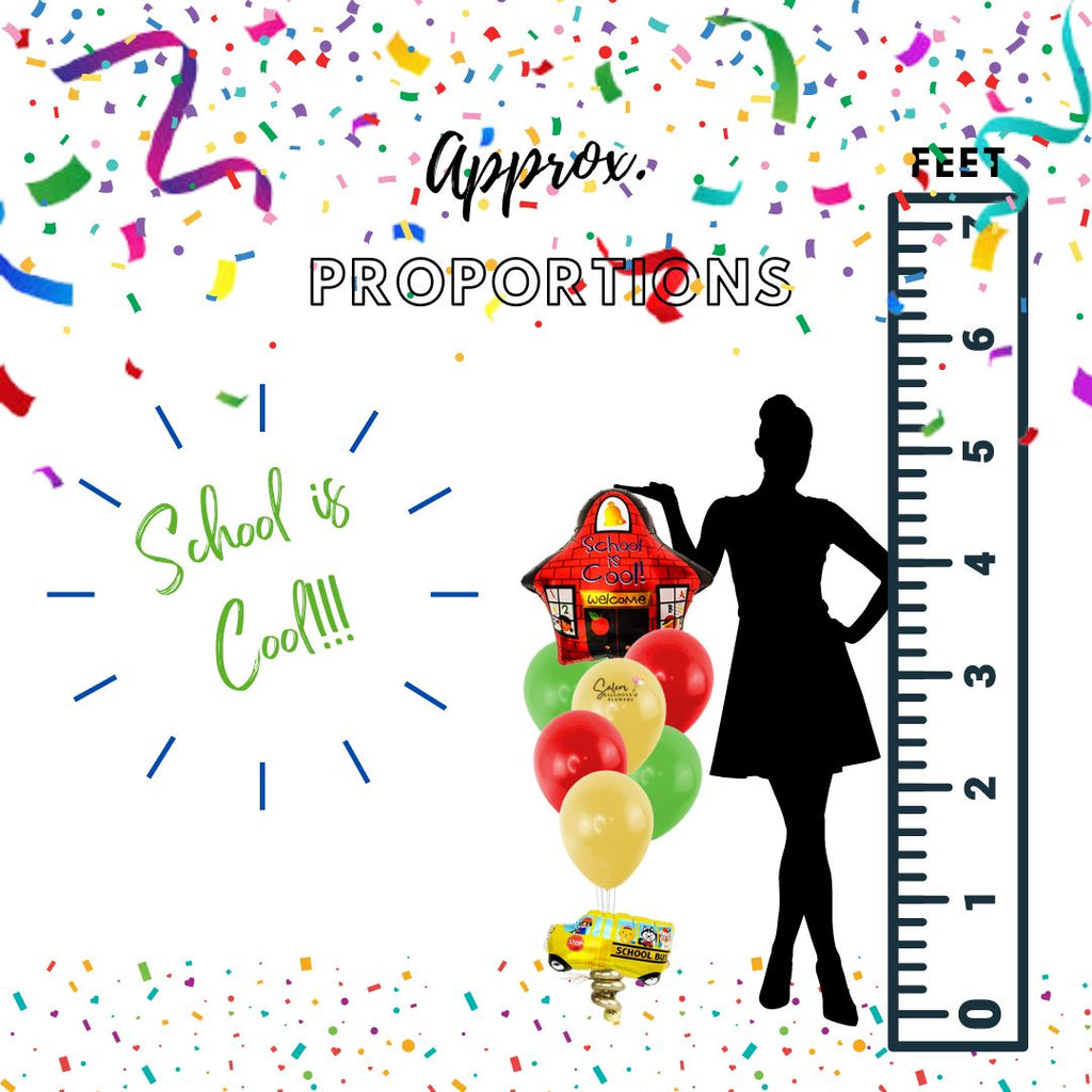 Back to school balloon bouquet, featuring a star Mylar balloon with a 