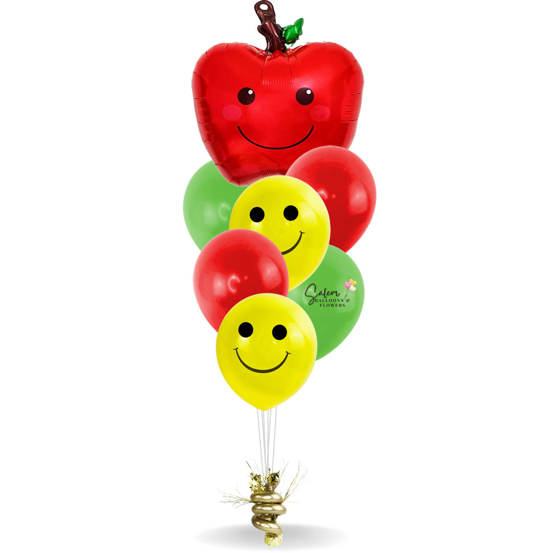 Back to school balloon bouquet, featuring a star Mylar balloon with a 